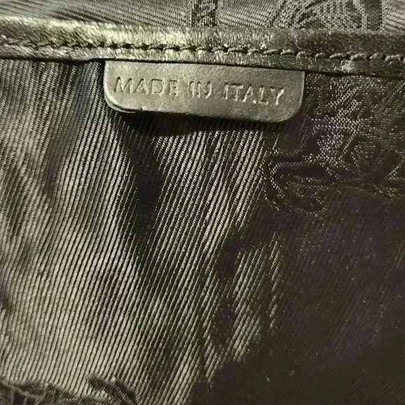 SOLD!! Burberry Men's Black Glazed Leather Studded Tote $1330 - Picture 5 of 16